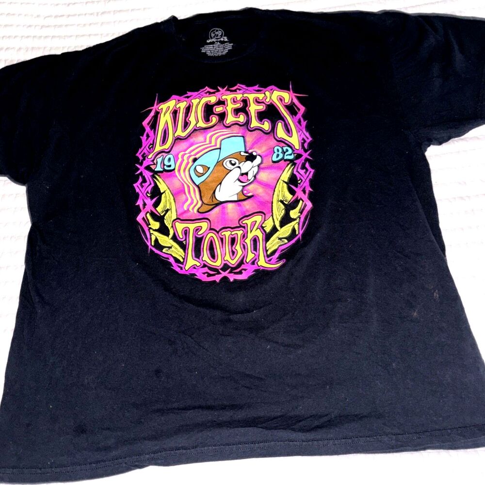 Buc-ee’s World Tour 1982–2021 T Shirt Adult XL Black Short Sleeve Graphic Tee